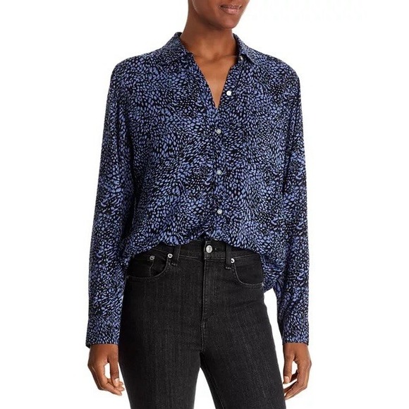 Rails Tops - Rails Midnight Lynx Josephine Size XS Rayon Button Shirt Women's Summer‎